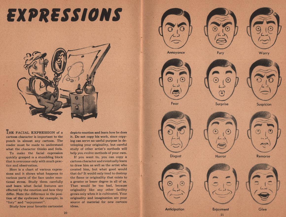 drawing cartoon expressions and emotions - drawing tutorial