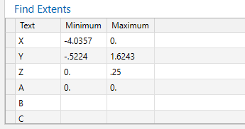 The grid in the "Find Extents" pane.