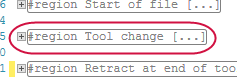 A collapsed single line of code.
