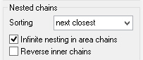 The "Nested chains" section of the Chaining Options dialog box.