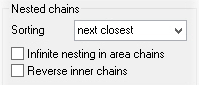 The "Nested chains" section of the Chaining Options dialog box.
