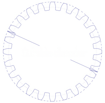 The gear's outside diameter.