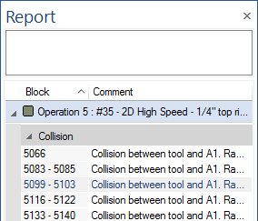 The "Report" pane.