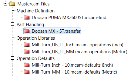 A ".transfer" file selected in the Machine Explorer.