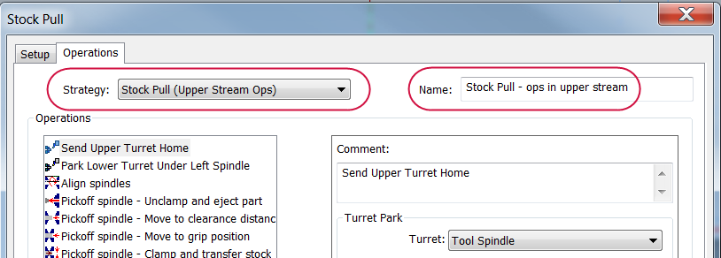 The corresponding label and field changed in the "Stock Pull" window.