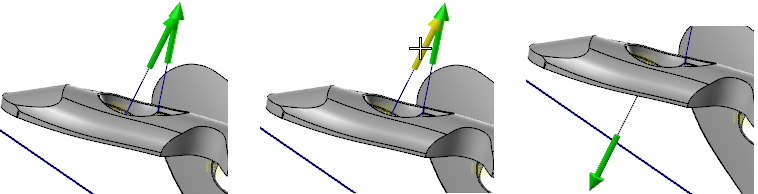 A before, during, and after image of individually changing a direction. 