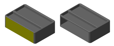 A part with one face removed.