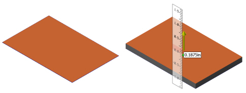A sheet solid that is thickened.
