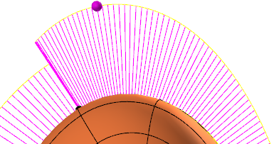 Surface showing a discontinuous spline curve.