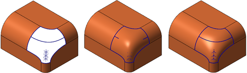 A surface created with and without using additional construction geometry. 