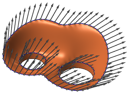 A created surface with "Use normal" set to "Y-axis". 