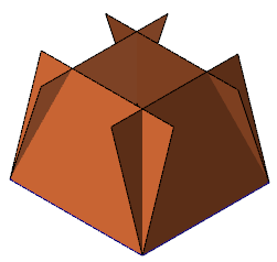 Four intersecting draft surfaces.