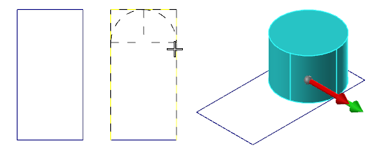 Creating a cylinder that is tangent to three edges.