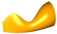 Surface created by sweeping the across curves down the along curves.