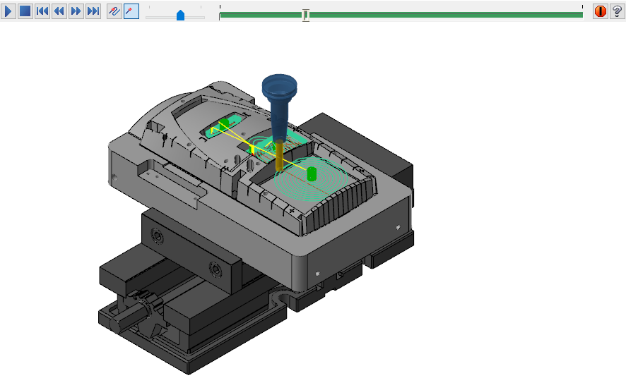 Classic Backplot in use on a part. 