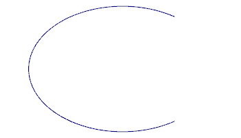 A partial ellipse created as wireframe geometry.