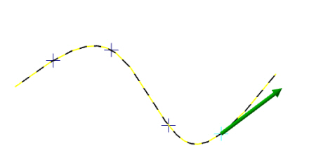 Point created on an entity using the dynamic arrow.