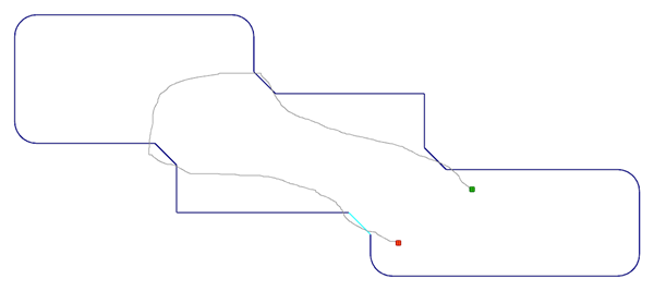 Chamfering multiple entities with the mouse cursor. 