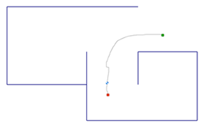 Wireframe entities after dividing with the mouse cursor. 