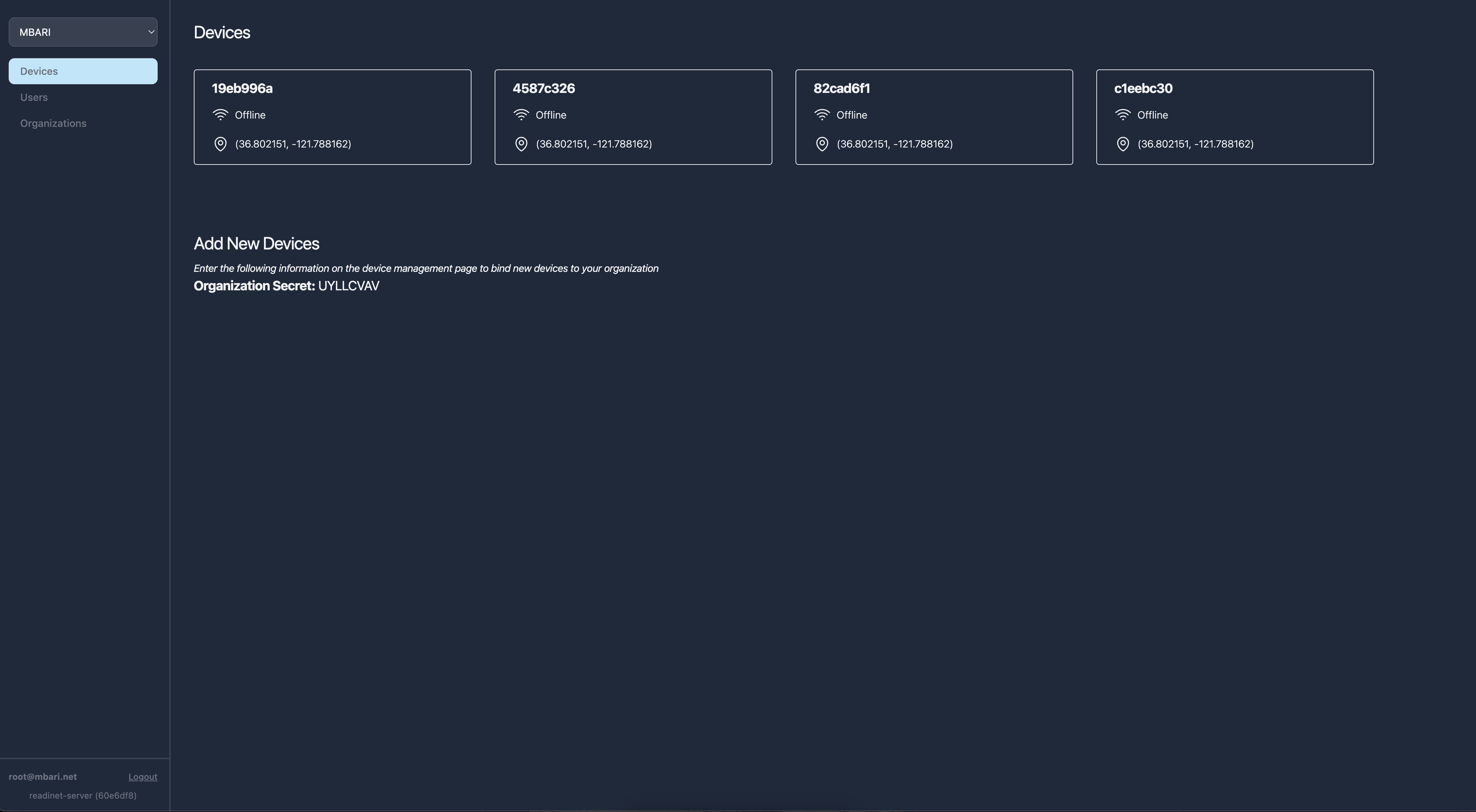 Cloud Organization Page