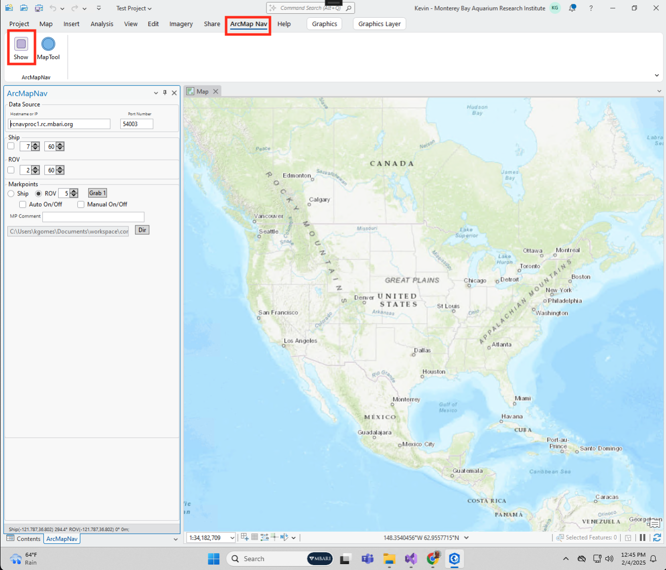 Open ArcMapNav Panel