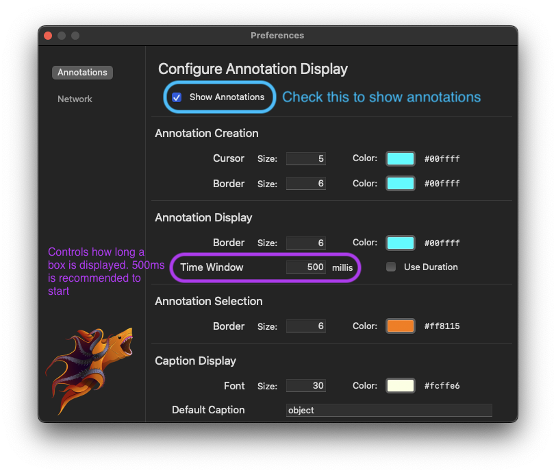 Sharktopoda 2 Annotation Preferences